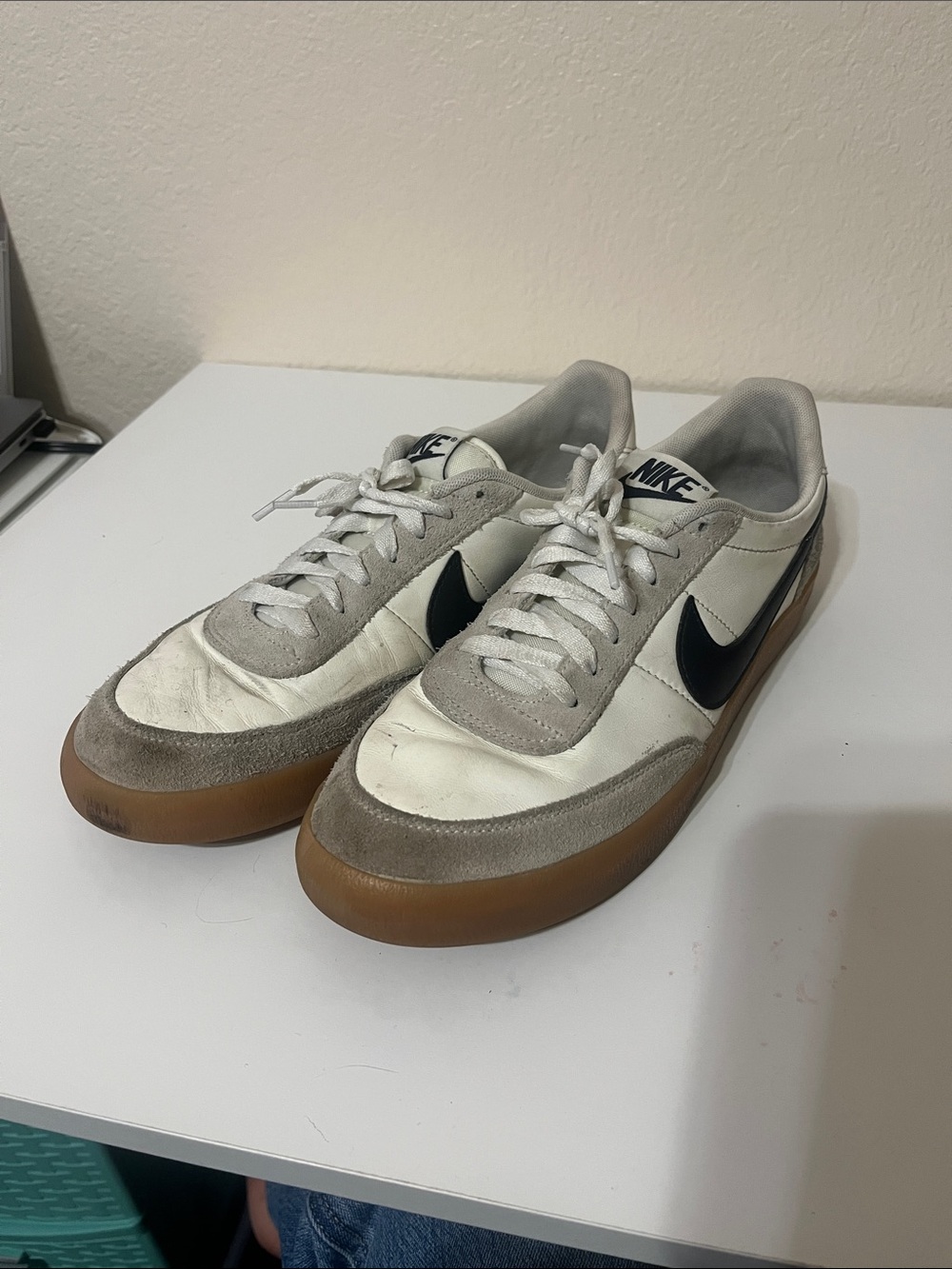 Nike Men’s Killshot White and Brown Leather and Suede Shoes Size 8